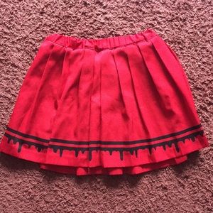 Chic Red Mini Skirt with Black Accent